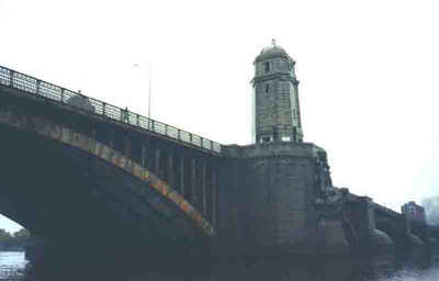 Famous bridge in Boston, from the Charles River