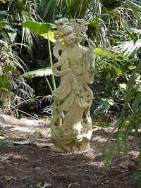 Lovely statue in the park's garden area