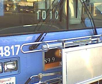 big blue bus bike rack up with advertising frame