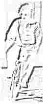 Cycle Santa Monica! logo picture. Emboses gray scale bicyclists