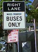 Buslane sign in Santa Monica California August 2002
