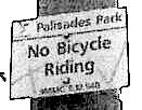 No Bicycle Riding Sign at Palisades Park Santa Monica Calif