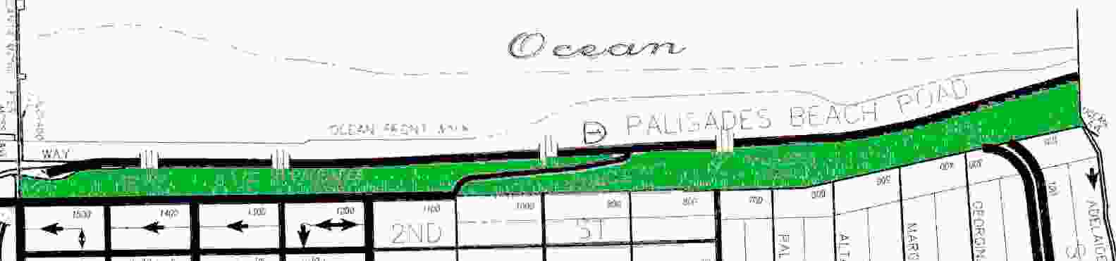 map of Palisades park map. Santa Monica, Calif