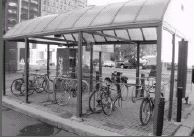 Picture of covered outdoor bicycle parking in Otowa Canada