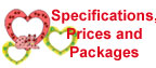 Specifications, prices and packages