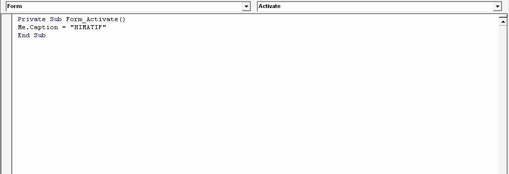 Code Ganti Judul Form