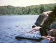 Me diving for my air mattress
