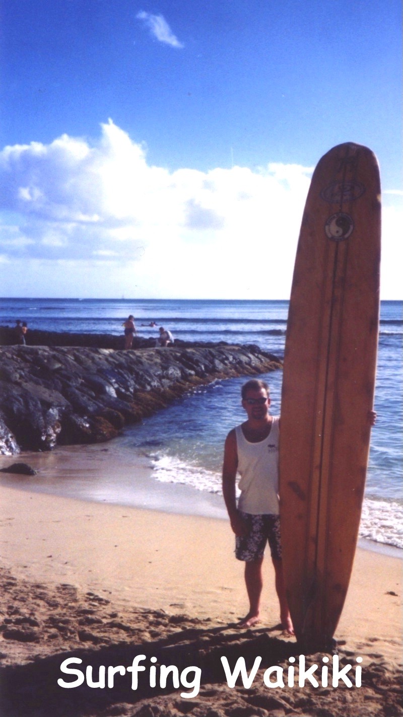 He actually got up and surfed!