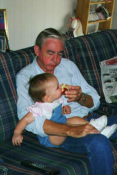 Eating an apple with my Poppy