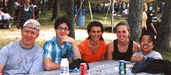 Dan, Kevin, Sarah, Meghan and Kim hanging out after lunch