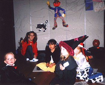 Kayla and a group of kids 