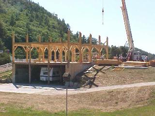 Rear view.  Crew on coffee break.