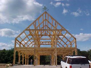 The completed barn frame