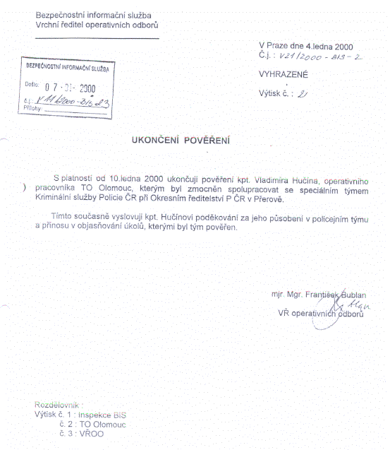 Franti�ek Bublan, 4.1.2000