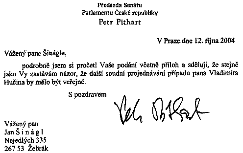 Petr Pithart, 12.10.2004