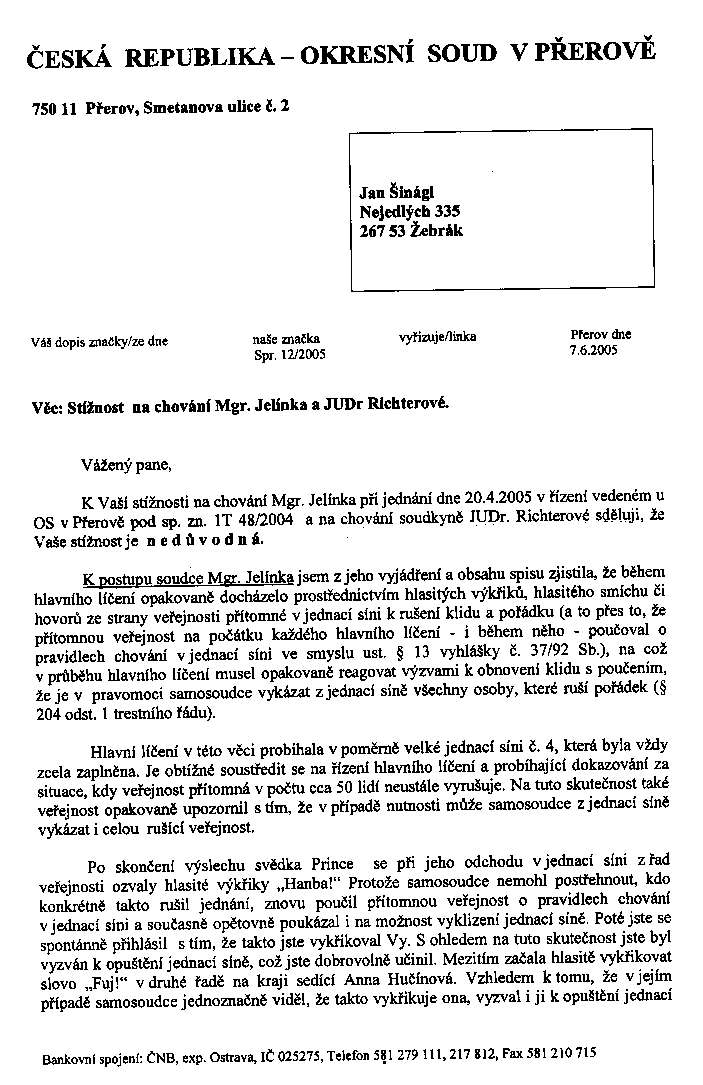 T��a �ime�kov�, 7.6.2005, strana 1