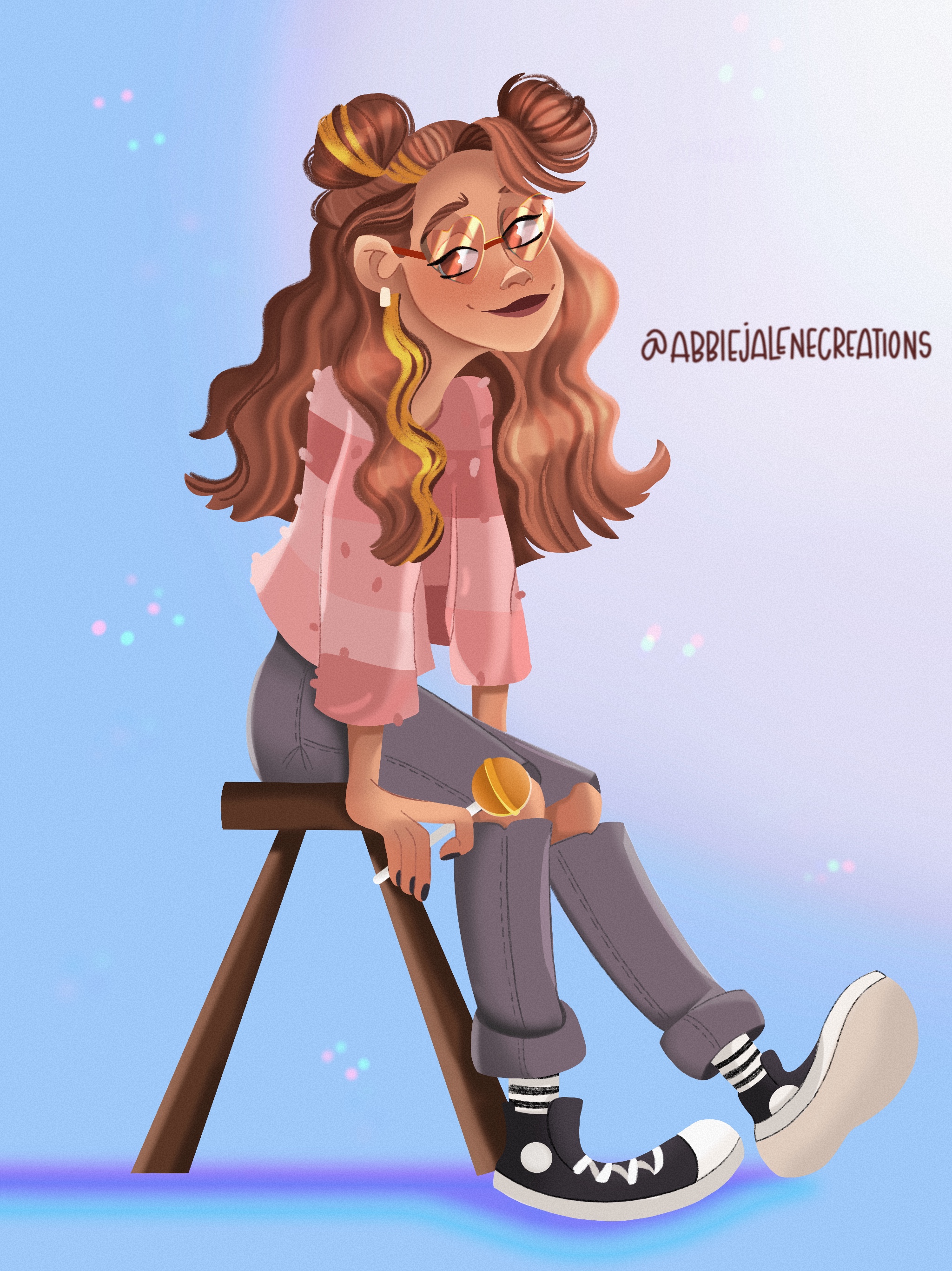 Fun character drawing of girl
