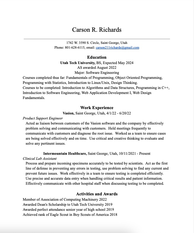 resume