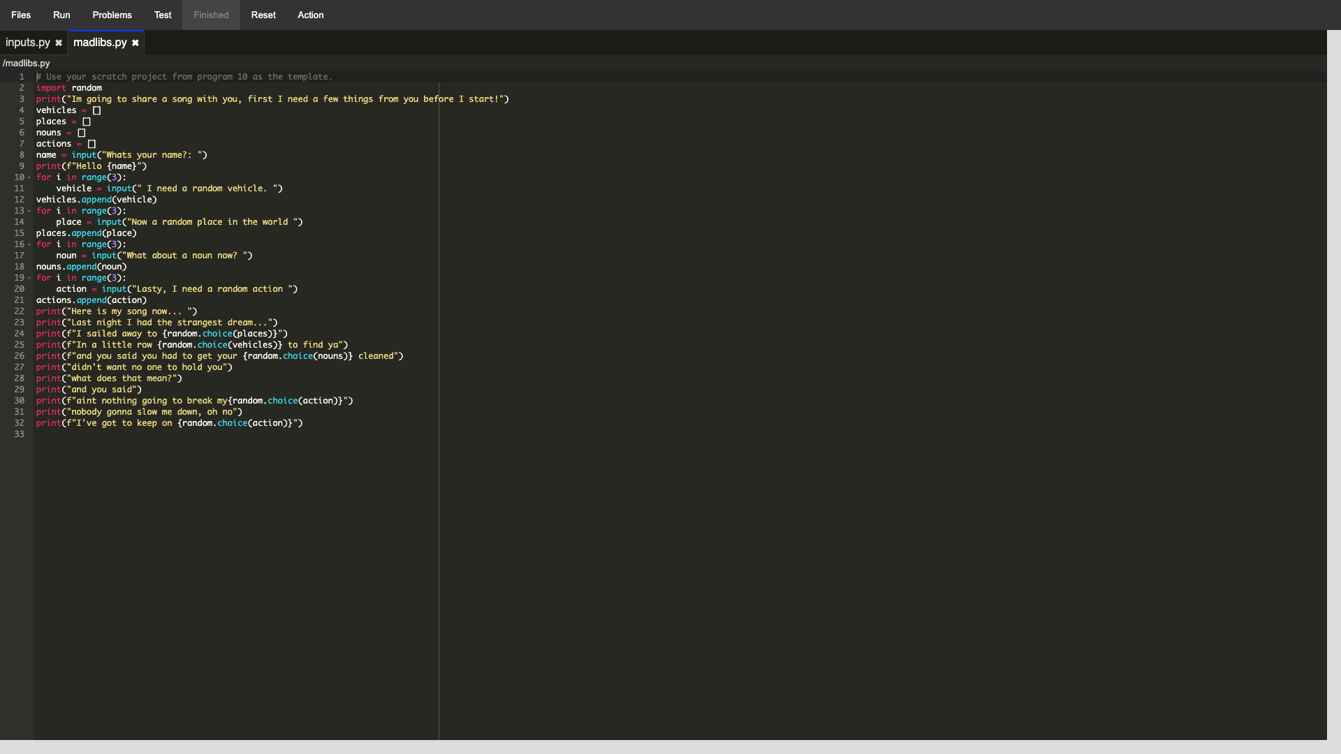 python program