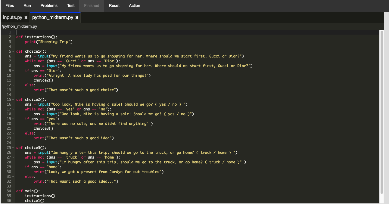python program