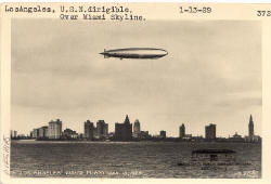 "Los Angeles", U.S.N. Dirigible. Over Miami Skyline. 1-13-29