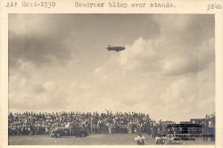 Air Meet 1930 Goodyear Blimp over Stands