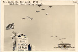 All American Air Meet: Bombers over Timing Stand. 1933.