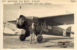 All American Air Meet. Alton B. Sherman and His Plane, 1-6-33