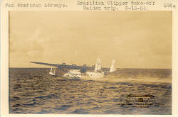 Pan American Airways. Brazilian Clipper Take-Off maiden Trip. 8-16-34