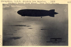 Dirigible, U.S.S. Airship Los Angeles. Outward Bound from Miami, Over Gulf Stream. 1925
