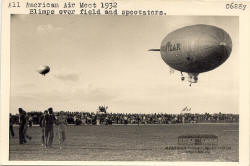 All American Air Meet Blimps over Field and Spectators 1932