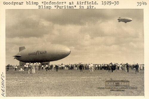 Two Blimps and Crowd