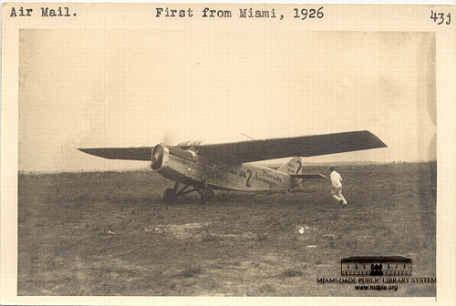 Air Mail.  First from Miami, 1926