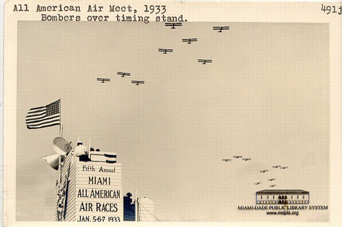 All American Air Meet: Bombers over Timing Stand. 1933.