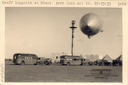 Graf Zeppelin at Miami. Aero Cars Met It. 10-23-33