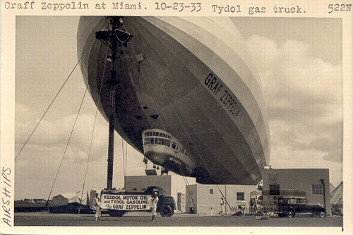 Graf Zeppelin at Miami. Tydol Gas Truck. 10-23-33