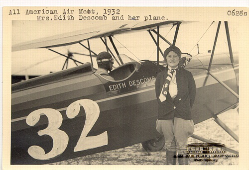 All American Air Meet, 1932 Mrs. Edith Descomb and Her Plane