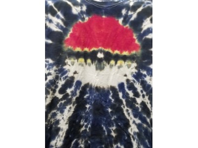 Pokeball center with a blue/black background.