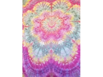 Rainbow flower pattern tapestry.