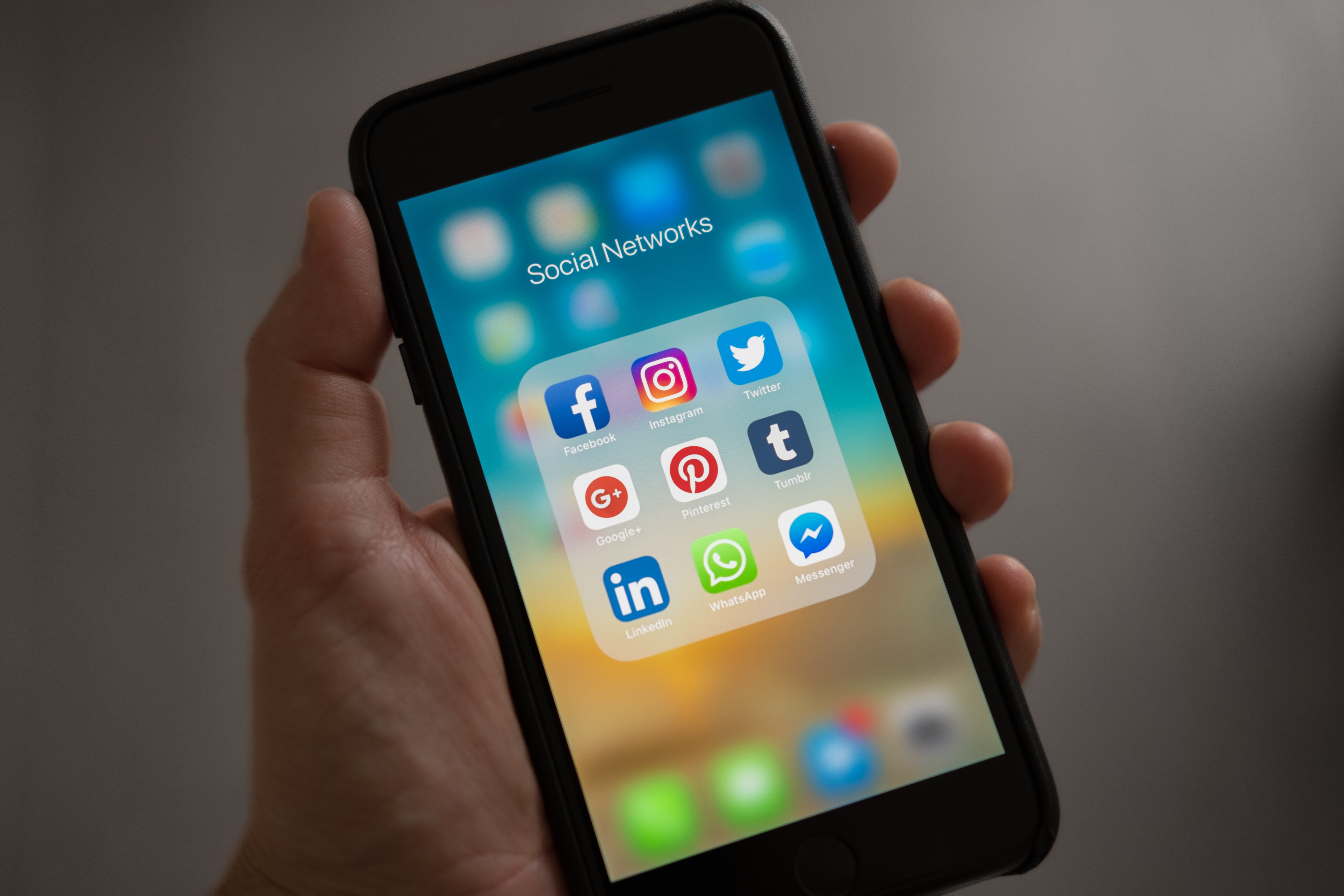 phone with social media