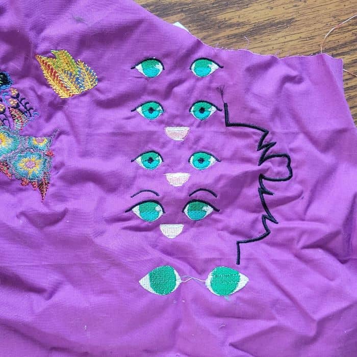 Embroidery Tests on Scrap Fabric