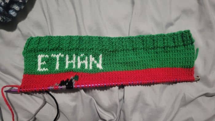 Stocking Name and Top of Design