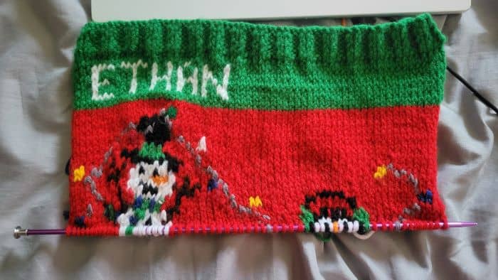 Half Finished Stocking Design