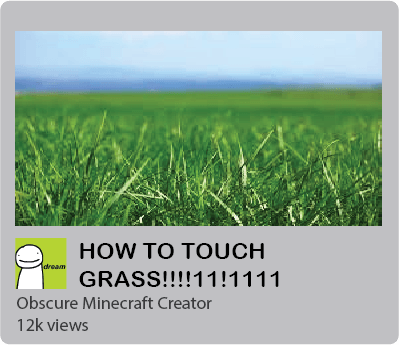 video thumbnail for 'touch grass'
