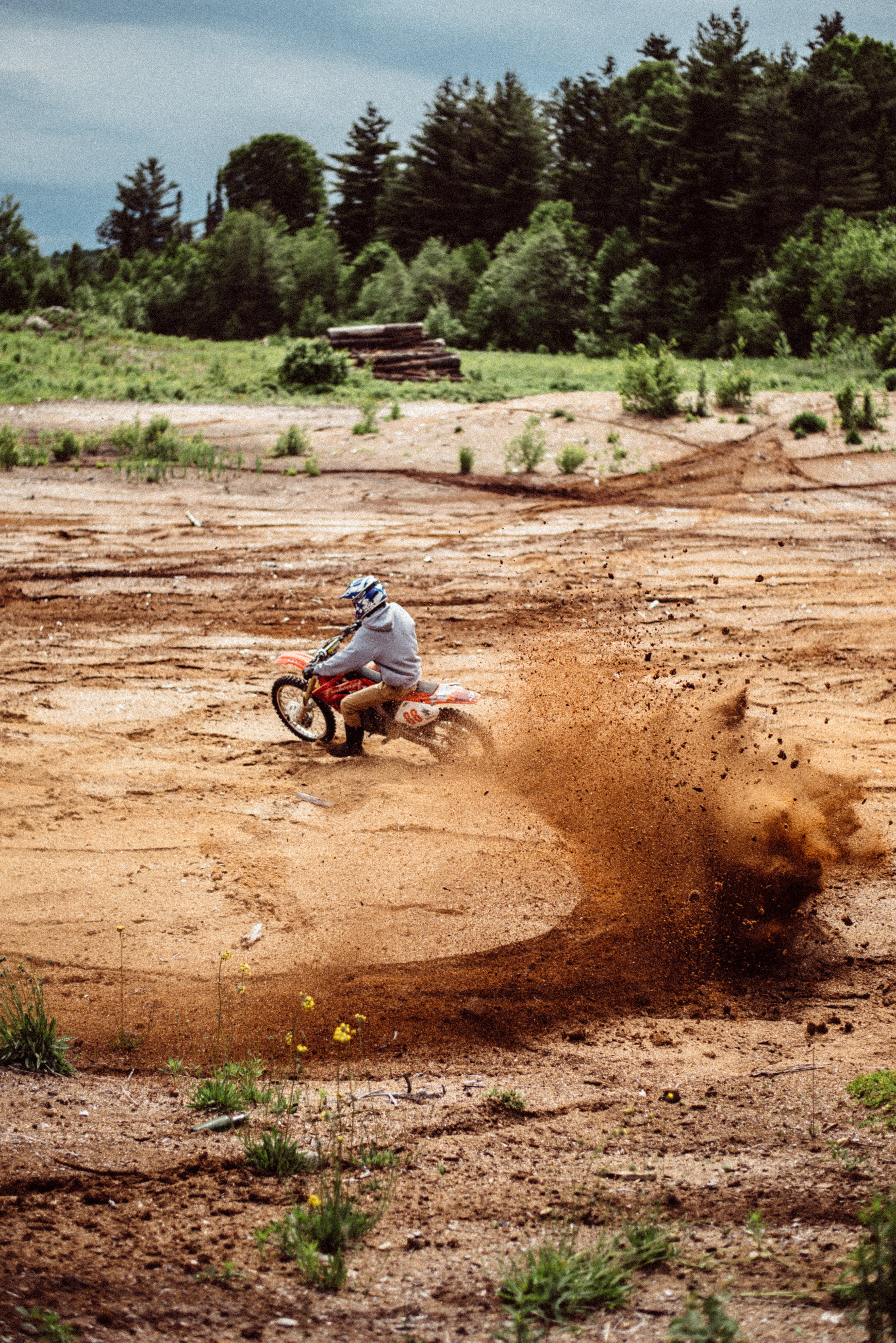 A man riding a dirtbike
