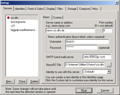 Xnews Setup - Servers