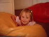 Old photo of Kate  playing with bean bags