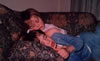 Old photo of Kate and me sleeping