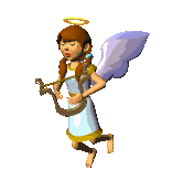  Angel hovering with Harp 