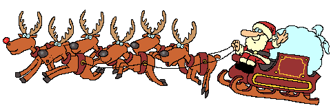  Santa in Reindeer 
 pulled Sleigh 